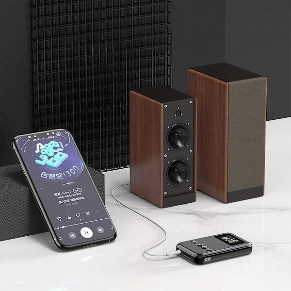 Bluetooth-sovitin televisioon, LED-lähetin Bluetooth 5.0 Jack 3-in-1 Bluetooth-vastaanotin Win 10, 8, 7 ja FM-yhteydelle ilman viivettä kuulokkeille