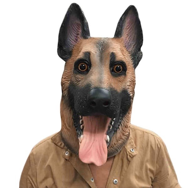Halloween-mask Hundhuvudmask Halloweenfest Hundkostym Masker Mask Super Bowl Underdog Kostym Latex Djurhuvudmask