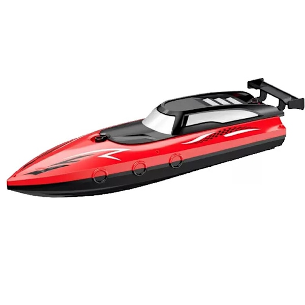 RC-båt med LED-lys, fjernkontroll for bassenger og innsjøer, 20+ km/t, 2,4 GHz racerbåter med 2 batterier, bassengleke for barn, RC-vannscooter
