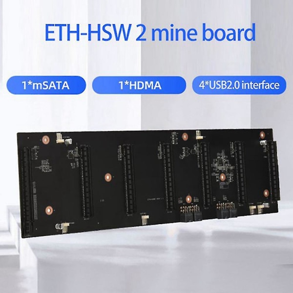 Eth-hsw2 Btc hovedkort 6 kort Pcie X16 grafikk med 3 strømkabler