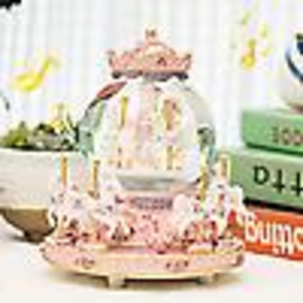 Gaveinnpakket musikkboks Karusellhester Fargeskiftende lys Unicorn Snow Globe for kvinner venner