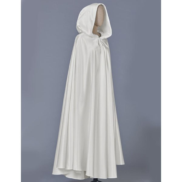 Witchcraft Light lvory solmio keskiaikainen kaapu Halloween hupullinen viitta Long Cape U