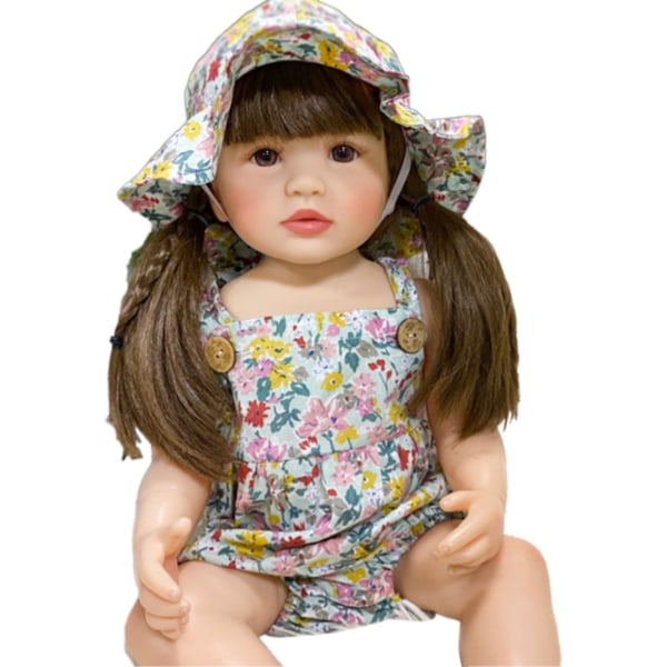 21,6 tommer realistisk nyfødt babydukke, håndlavet naturtro genfødt dukke, helkrops silikone vinyldukke, i alderen 3+