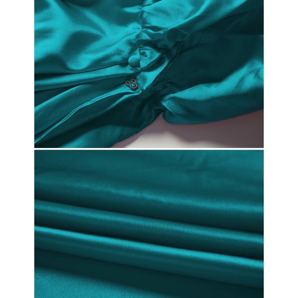Witchcraft Teal Tie Up Middelalderkappe Halloween Hættekappe Lang Cape U