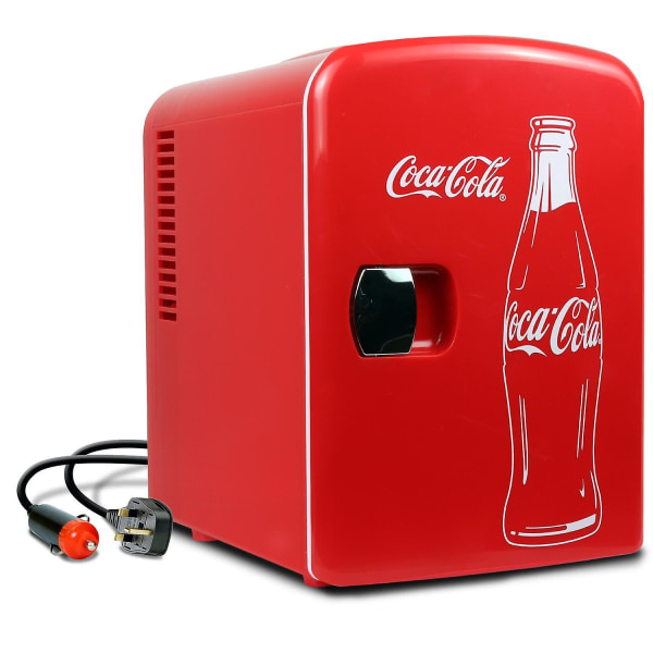 Coca-Cola Classic Portable 6-burkar termoelektrisk minikylskåp/värmare för hem, sovsal, bil
