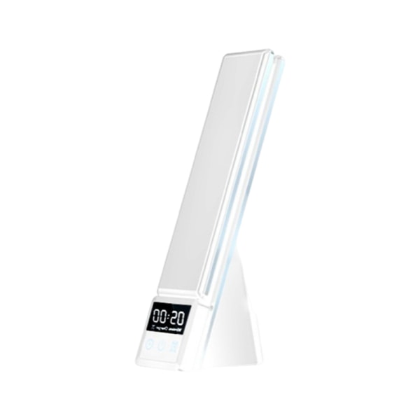 Trådløs telefonlader ladestasjon for iPhone-klokke med LED-bordlampeklokke (hvit) white