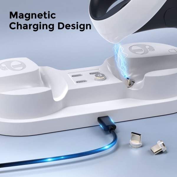 Power Charging Station til PS VR2 Sense Controller med 4 Type-C magnetiske grænseflader