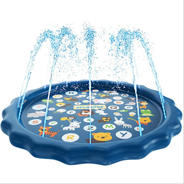 3-i-1 Sprutmatte, Sprinkler for Kids Pool for Learning – Sprinkler Pool, 67’’ Utendørs Vannleker – “fra A til Å” Utendørs Lekematte