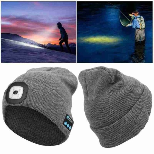 Pipo Hat Light kuuloke Bluetooth Led Light Valoava Outdoor Vuorikiipeily Handsfree Musiikkikuulokkeet Talvihattu