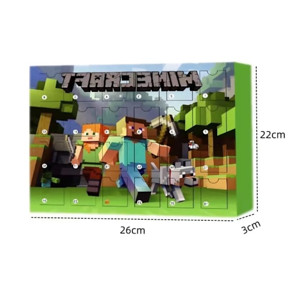 Minecraft Actionfigur Modellleksak Julkalender 2024 24 Dagar Nedräkning Blind Box Överraskningsgåvor