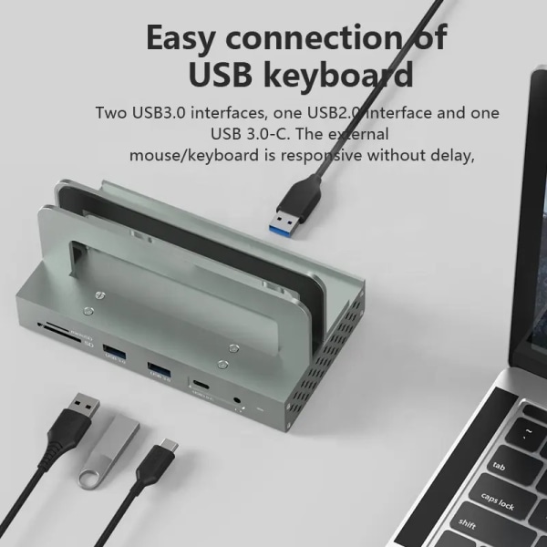 11 in 1 -telakointiasema RJ45 verkkoportti Type C USB 3.0 HUB -sovitin HDTV-telakointi