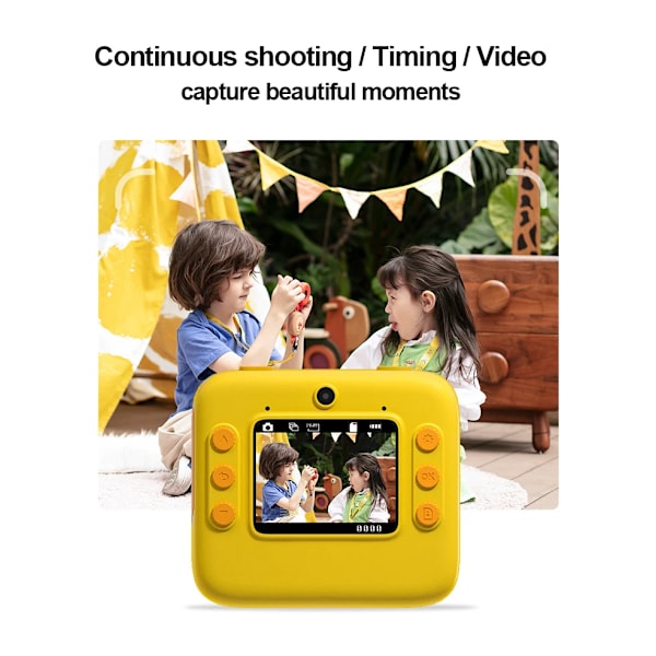 Børne Instant Print KameraTermisk Print Kamera Legetøj Med 3 Ruller Printpapir & 32GB SD Kort Til Børnegave