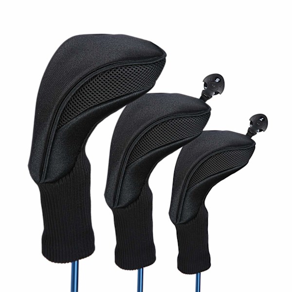 3pcs/Set Driver # 1 3 5 Fairway Wood Cover Golf Club Headcover Black