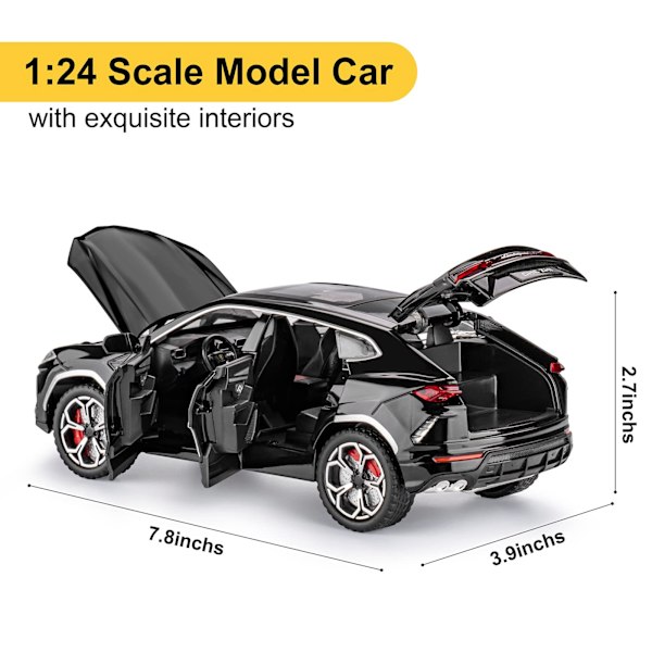 Leksaksbilar för pojkar Bil leksaker för 3 4 5 6 7 8 år gammal pojke Metallbilar för barn Diecast modellbilar med ljus och ljud Födelsedagspresenter (Vit, 1:25)