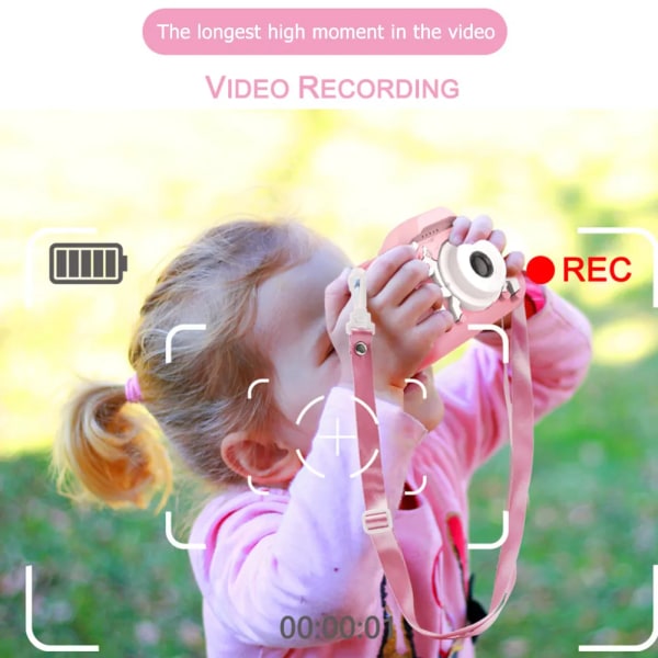 Lasten kameralelut 3-8-vuotiaille lapsille Digitaalinen videokamera, jossa cover vaaleanpunainen pink