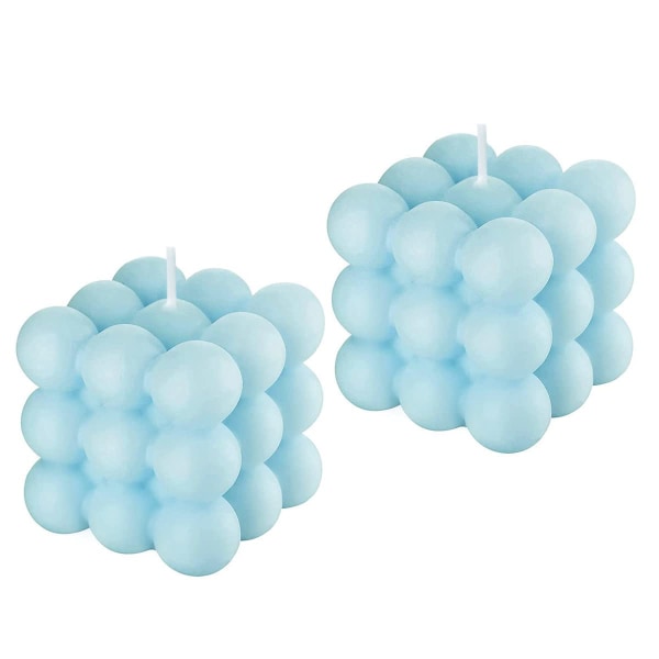 2-pack bubbelljus vaniljdoft Estetiskt kubljus, flytande hylla Ljus i sval form, elegant dekorativt ljus blå