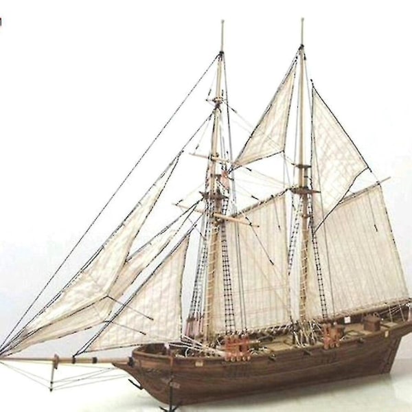 1 set Rakennussarjojen kokoaminen Laivamalli puinen purjevenelelut purjehdusmalli koottu puinen sarja