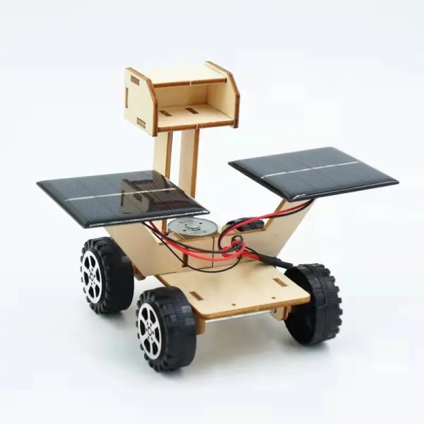 Pedagogisk leksak Soldriven träbilmodell, lärande studentpresenter för studenter (Solar Moon Rover)