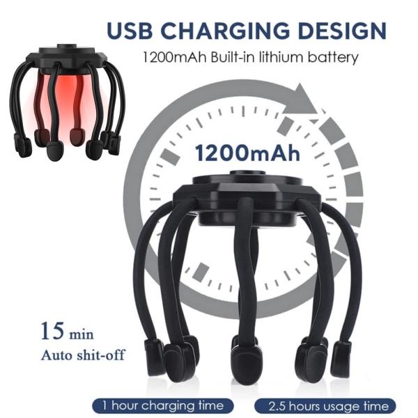 Ultra Scalp Massager, med 3 lägen, sladdlös bärbar 360-graders Scalp Massager för att koppla av i huvudet