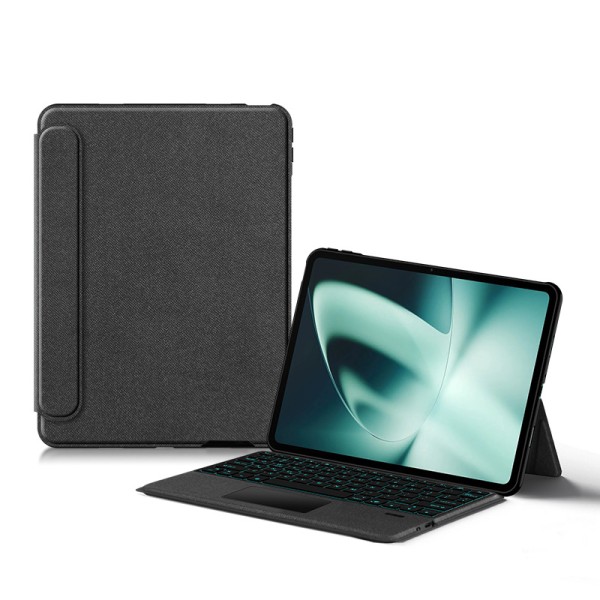 Avtakbart Bluetooth-tastatur for OnePlus Pad Anti-Scratch Tablet Tastaturveske med Touchpad Svart