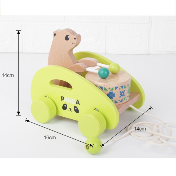 Baby vetonaru lelu auton vetonauha rumpu pyörä toddler kognitio rumpu pyörä puinen lelu