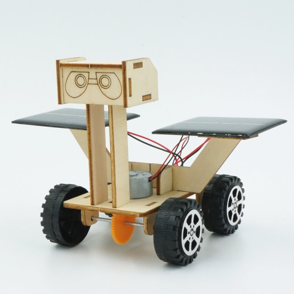 Pedagogisk leksak Soldriven träbilmodell, lärande studentpresenter för studenter (Solar Moon Rover)