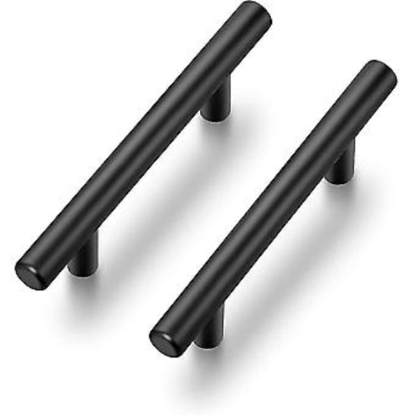 10 pakke svarte kjøkkenskaphåndtak Svarte rustfritt stål skaphåndtak （hullavstand 96 mm）