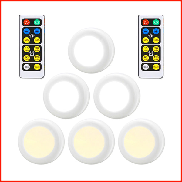 INF LED Spotlight-pakke - 6 stilfulde lys med 2 praktiske fjernbetjeninger