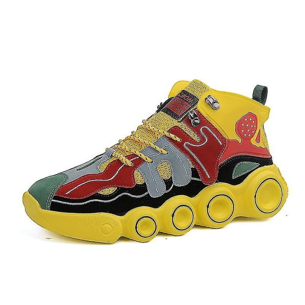 Herrmode Wheel Sneakers Basketskor Casual Löparskor Yellow 43