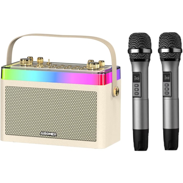 Karaoke-maskin med DSP-lydkortbehandlingssystem med innebygde 2 * 20w full-range lydhøyttalere. For strømming/podcasting/spilling/YouTube/PC