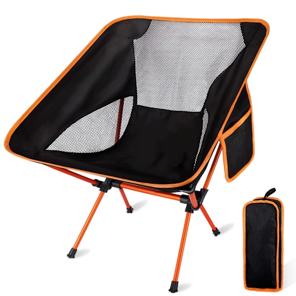 Fällbar campingstol, lätt campingstol, bärbar lätt strandstol med bärväska, maxbelastning 100 kg för utomhusbruk, picknick, strand, fiske