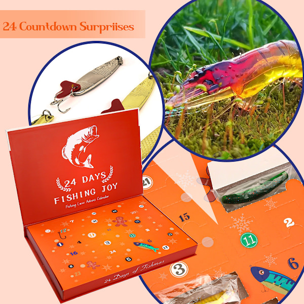 Fiske-Adventskalender - Fiskebete Set, Fiske-Adventskalender | 24 Dagar Med Beten För Sjöfiske, För Pappa, Vänner, Pojkvän