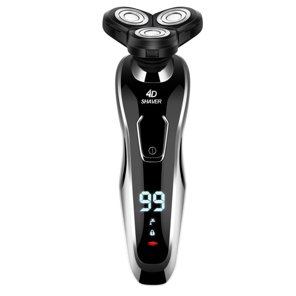 Smart digital skjerm elektrisk trehodet barbermaskin vaskbar barbermaskin oppladbar barbermaskin