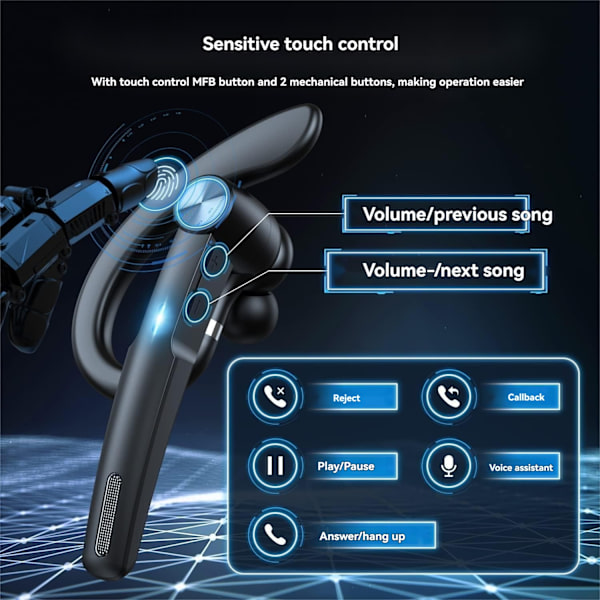Nyt Bluetooth-headset G3 digitalt display farvevalg privat model trådløs business in-ear