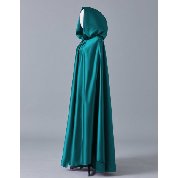 Witchcraft Teal Tie Up Middelalderkappe Halloween Hættekappe Lang Cape U