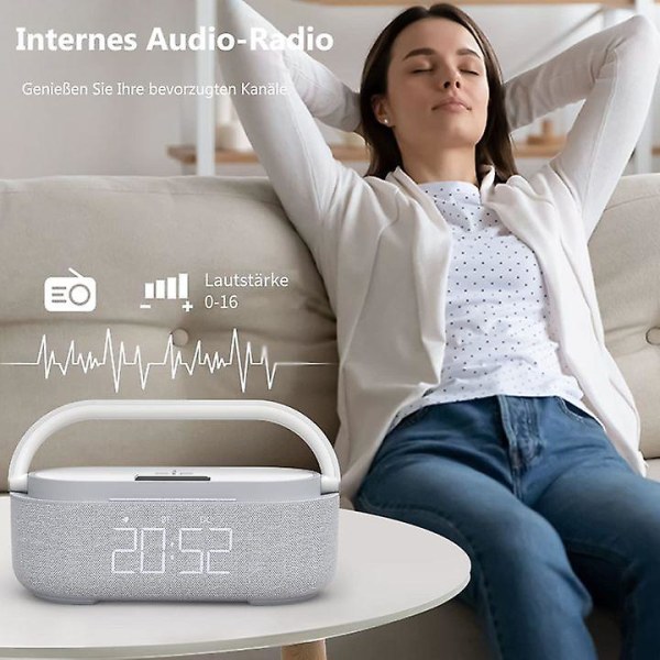 Radiovækkeur Digital Med Trådløs Oplader Smart Vækkeur