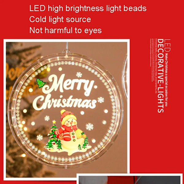 Julepynt Vindue Lys Julelys Indendørs, LED Batteridrevet Julepynt Lys til Hjem Fest Vindue Væggen 1PC Christmas Tree