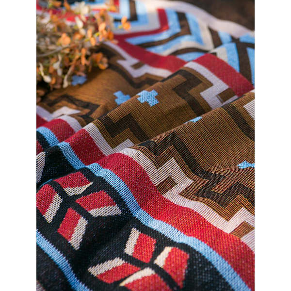 Navajo tæppe aztekisk tæppe til sofa seng egnet til udendørs camping strand picnic rejse 82x35 tommer