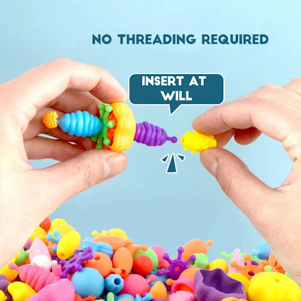 Pop Beads Smyckesatser för Flickor, Färgglada Leksakssmycken, Konst & Hantverk för Barn, 4-8 år, Halsband, Ring, Armbandssats