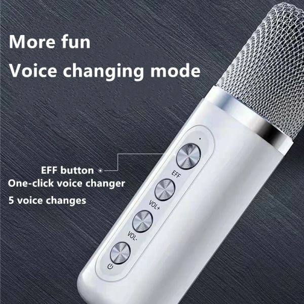 Karaokemaskin for voksne/barn med 2 trådløse mikrofoner, HD Sound Singing Machine støtter TF/USB, AUX