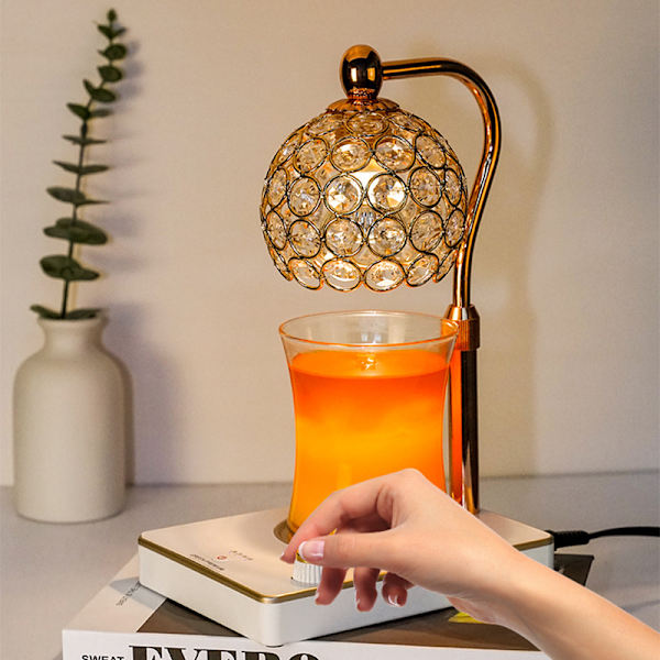 Stearinlysvarmerlampe Justerbar høyde Smeltet vokslampe Dimming Candle Warming Lamp-Rose Gold