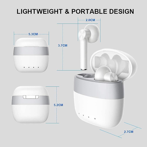 Langattomat nappikuulokkeet Bluetooth 5.1 IPX5 vedenpitävät 30 tunnin toistoaika True Wireless Stereo -kuulokkeet iPhonelle Androidille latauskotelolla korvanappikuulokkeet