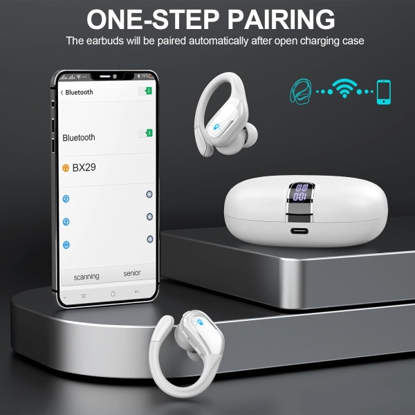 Bluetooth IP7 vandtætte høretelefoner med LED