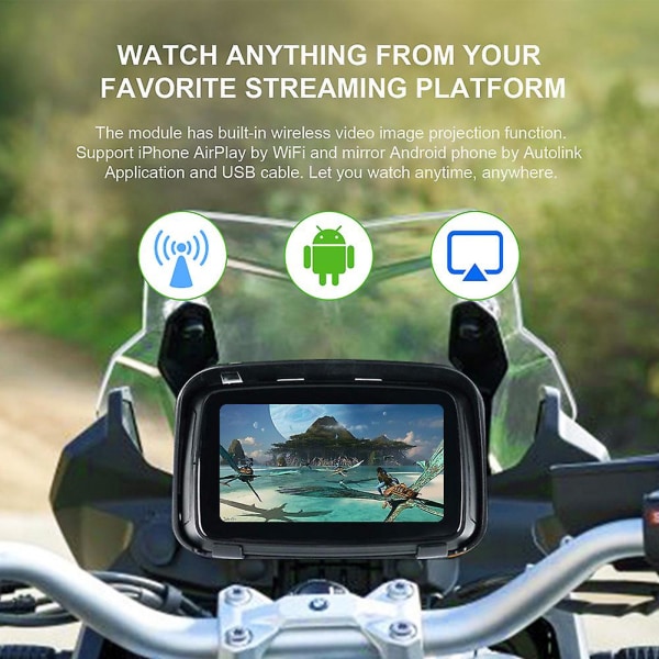 Bärbar GPS-navigering för motorcykel Vattentät Carplay-skärm Motorcykel Trådlös Android Auto Ipx7 Gps-skärmnavigator GPS Navigator