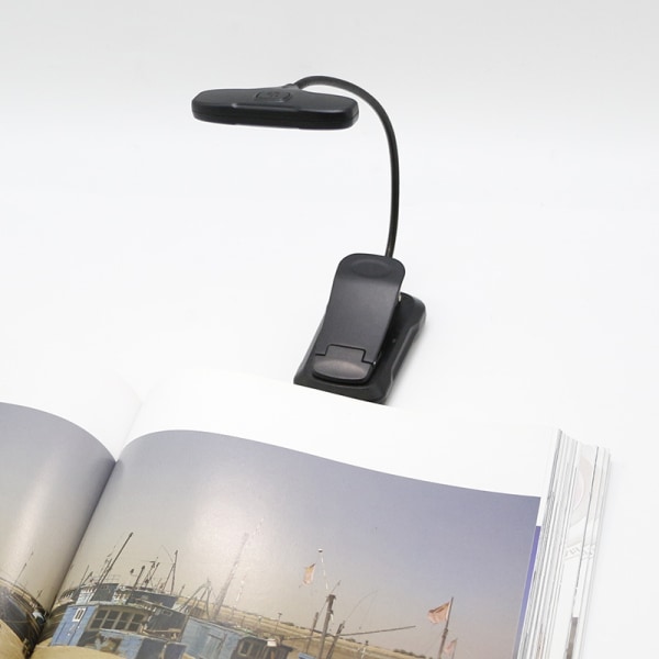 Horisontell läslampa med huvud, ögonvänlig, 3 färger och 3 ljusstyrkor, långvarig uppladdningsbar boklampa, lätt och bärbar, present till läsare