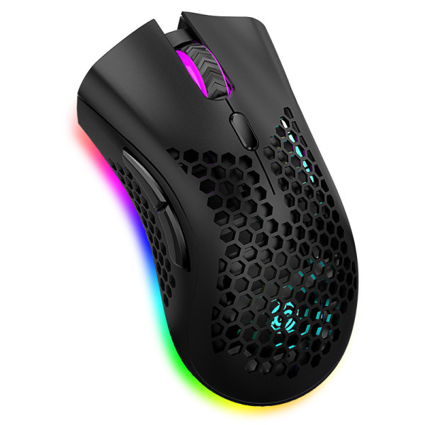 Gaming Wireless Mouse Rgb Dual-mode Gaming Mekanisk Macro Computer Notebook Mus Svart