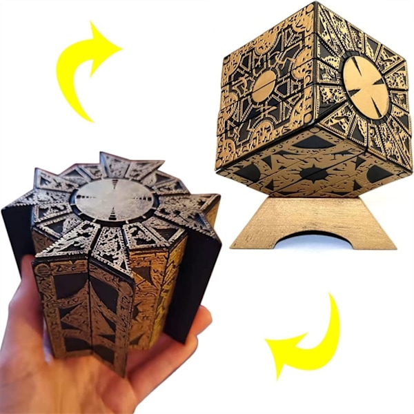 Detachable Hellraiser Puzzle Box, Hellraiser Puzzle Box Functional, Deformation Detachable Lock Puzzle Box. with Base