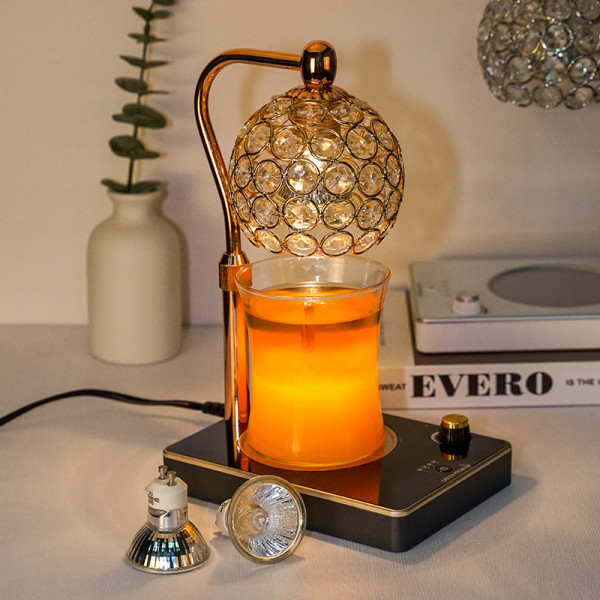 Stearinlysvarmerlampe Justerbar høyde Smeltet vokslampe Dimming Candle Warming Lamp-Rose Gold