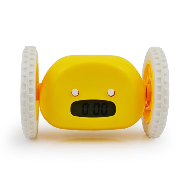Gul Rullende Morgenvækkeur (Den Originale) Meget Høj til Tunge Sovere (Robot Clockie til Voksne og Børns Soveværelse) Sej, Sjov, Hoppende,
