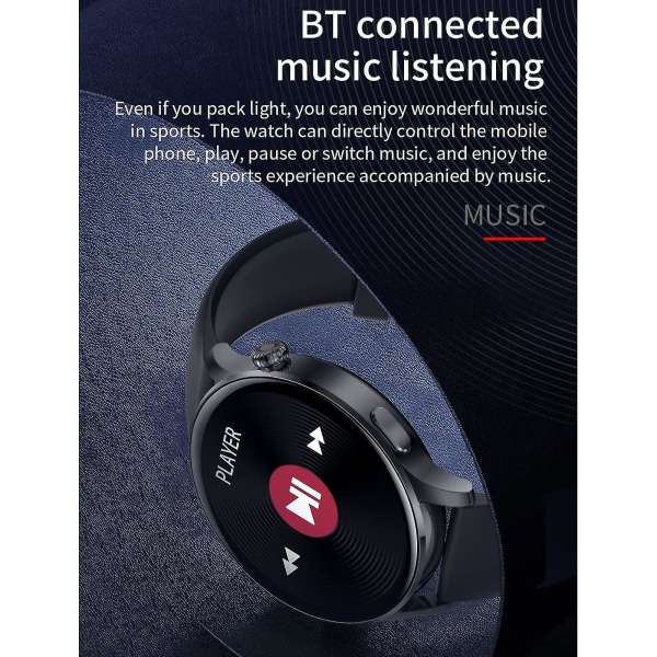 Ring smart watch musik väder 1,39-tums puls blodtryck blod syre smart watch